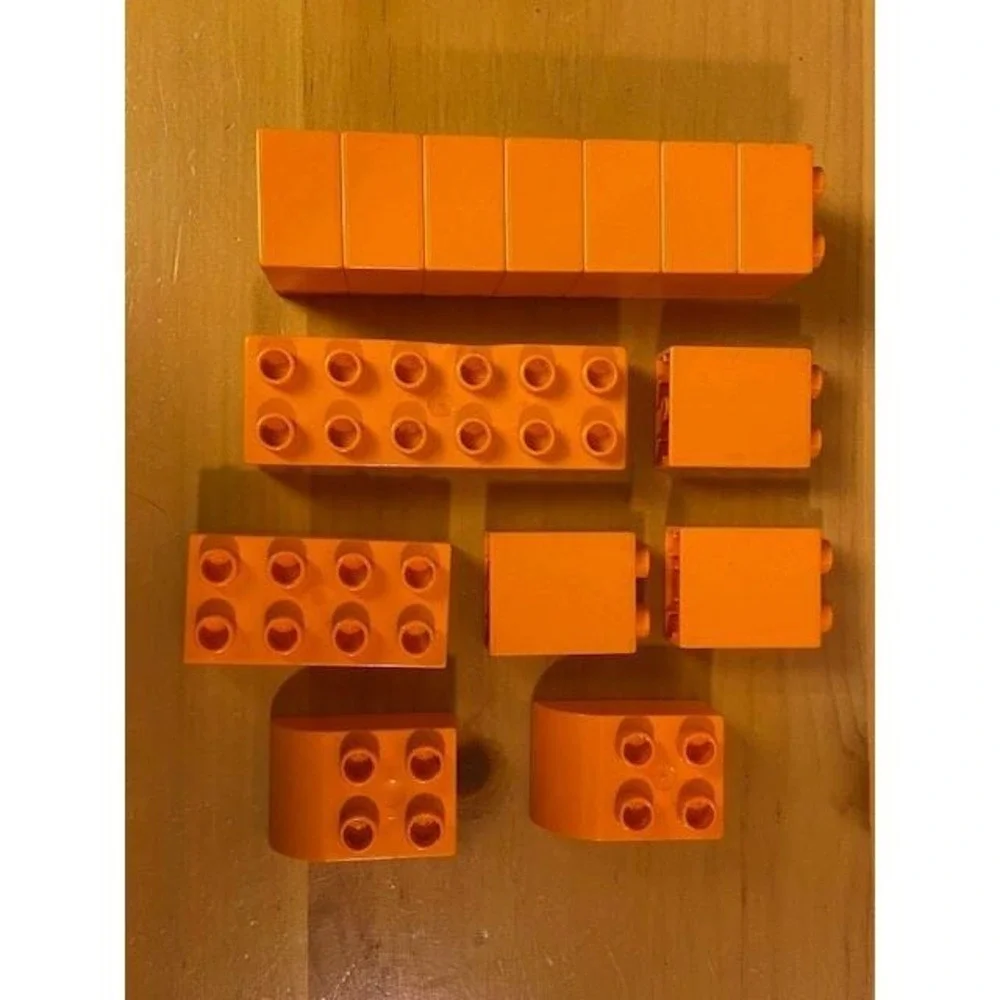 Lego Duplo Orange Replacement Bricks Tall 2x2 2x4 Lot 14 Pieces 2002 Vintage